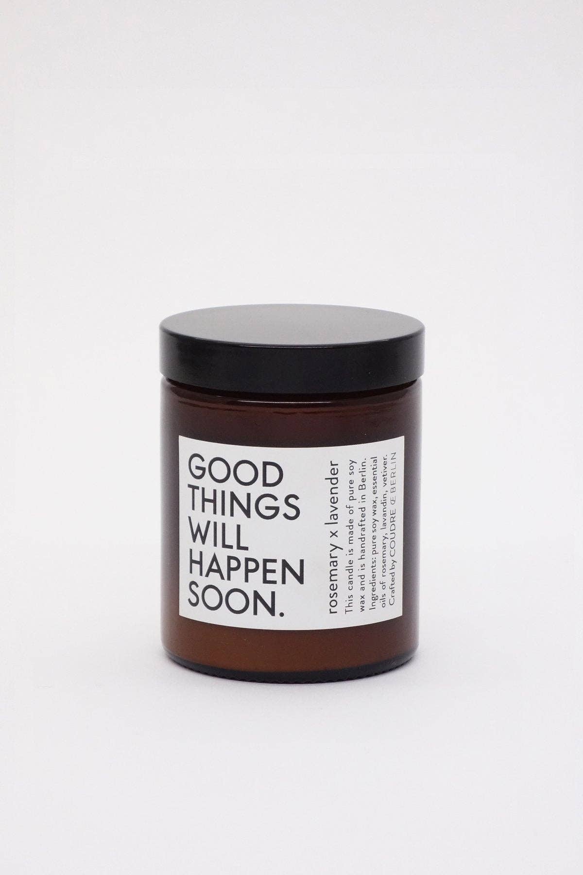 Duftkerze Rosmarin & Lavendel – Good Things Will Happen