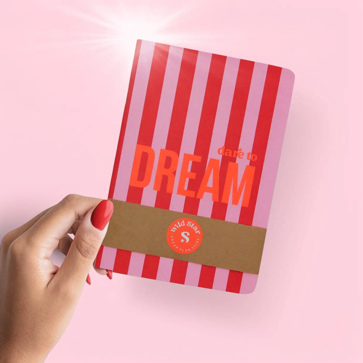 A6 Notizbuch „Dare to Dream“ – Rosa & Neonkoralle