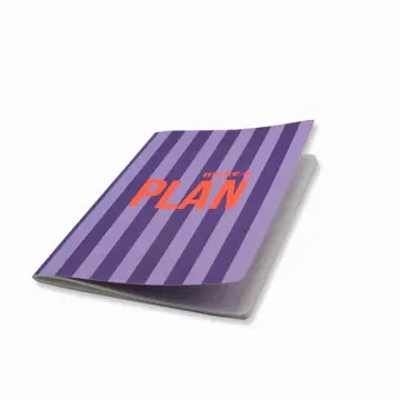 A5 Notizbuch „Make a Plan“ – Lila & Neonkoralle