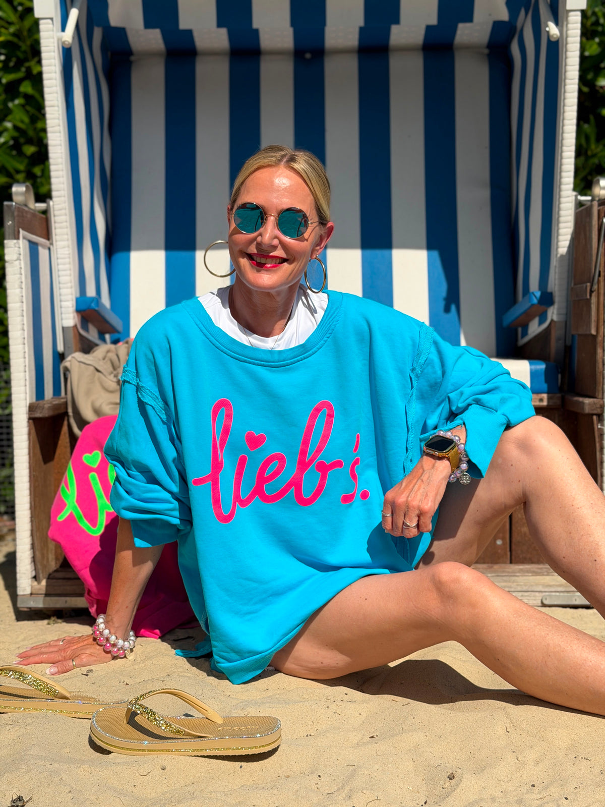 Cozy Oversize Sweatshirt "lieb´s" - Ocean Breeze