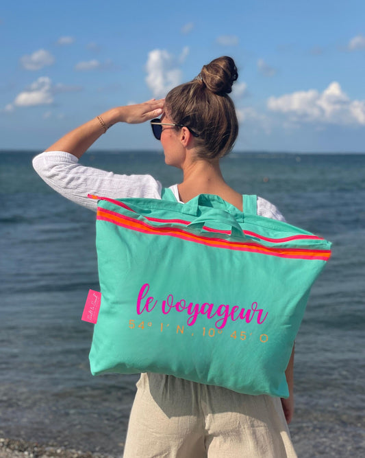 XL Canvas Rucksack Damen l türkis Le Voyageur