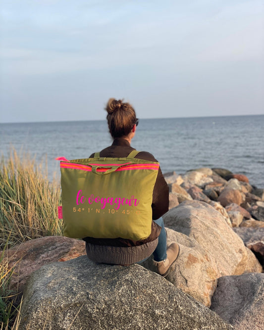 XL Canvas Rucksack Damen l oliv Le Voyageur