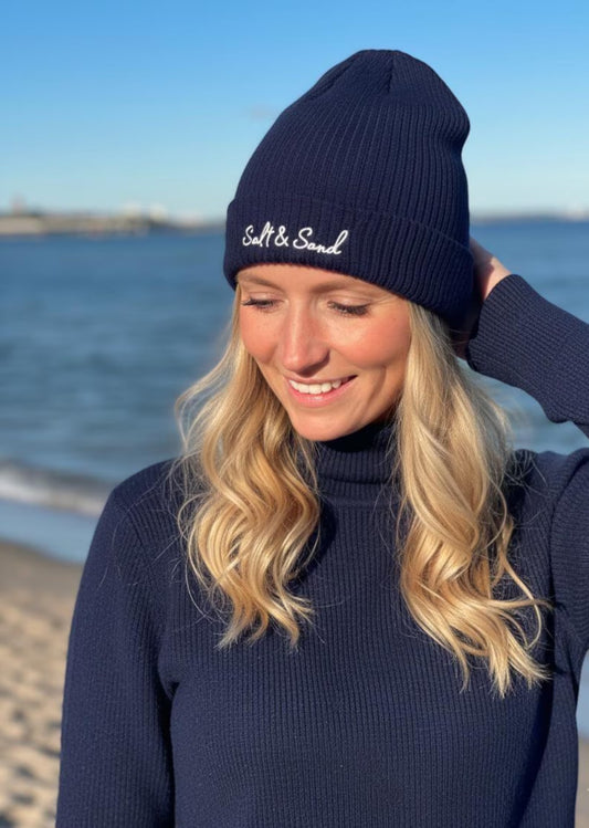 Unisex Beanie blau aus 100 % Bio-Baumwolle