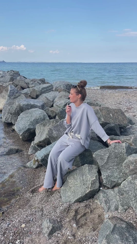Cosy Zweiteiler aus Viskose grau